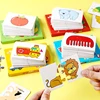 Montessori Cards Puzzle Toddlers Toys Developing Baby Games Cognitive Fruit Animal Matching Children Learning Educational Puzzle 6
