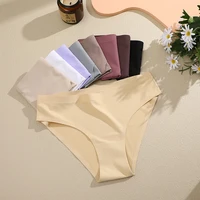 6 pièces femmes culottes sans couture glace soie Ultra mince slips femme sous-vêtements doux dames taille basse Lingerie Sexy haute culotte élastique 3