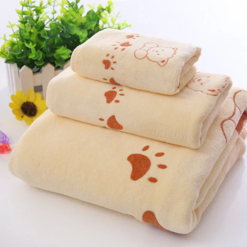 Set of 3 Microfiber Fabric Bath Towel(70*140cm)- Bathroom Towel(35*70cm)-Hand Towel (25*50cm) Quick Dry Towels