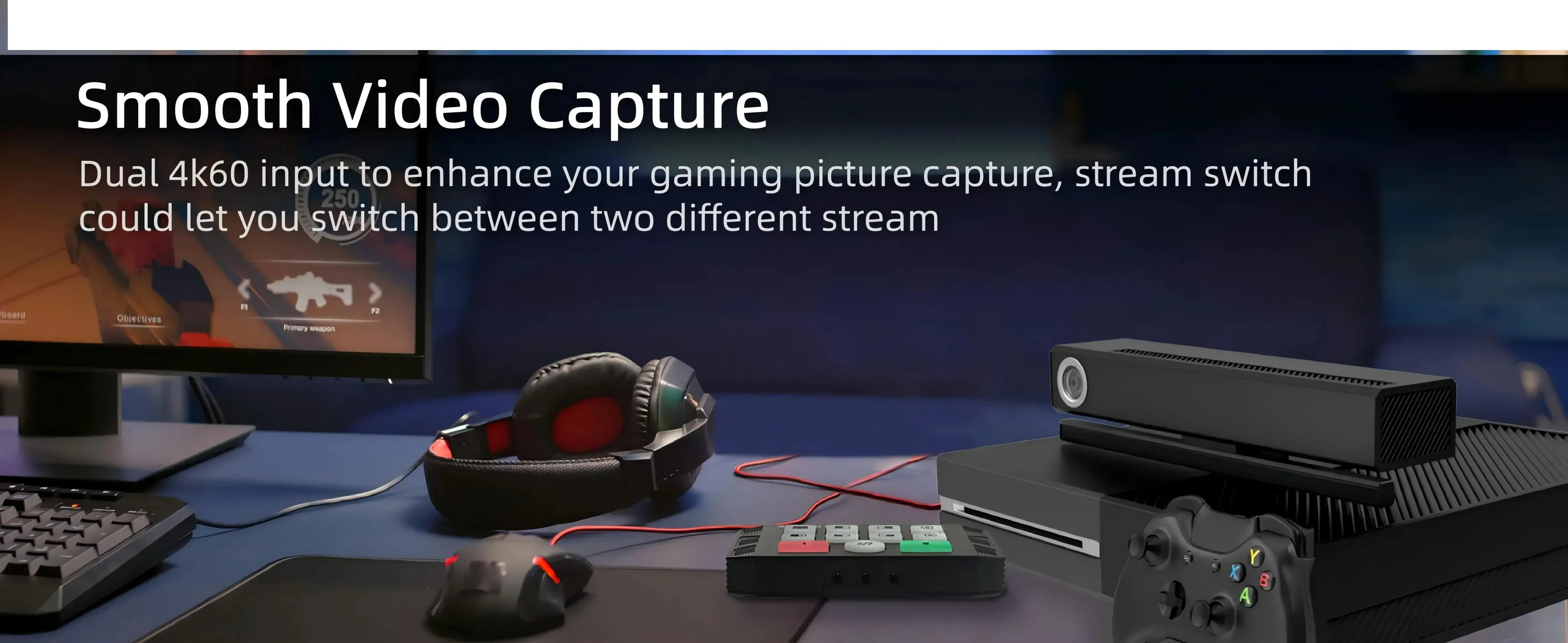OSEE Gostream M2 2 Channel Dual Bit 4K Dual Screen 3.5mm Audio Input USB 3.0 HDM