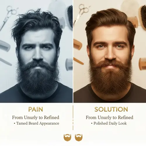 Men's Beard Brush & Comb Set, Natural Material, 100% Pure Wild Boar Bristle Beard Brush & Comb Set, Comes with a Travel Bag - Image 5