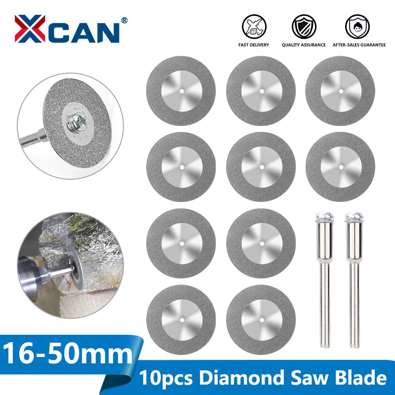 

XCAN 10pcs 16-60mm Diamond Saw Blade Mini Diamond Grinding Wheel Circular Saw Blade for Cutting Jade Rotary Tool Mini Saw Blade