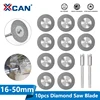 XCAN 10pcs 16-60mm Diamond Saw Blade Mini Diamond Grinding Wheel Circular Saw Blade for Dremel Rotary Tool Mini Cutting Disc