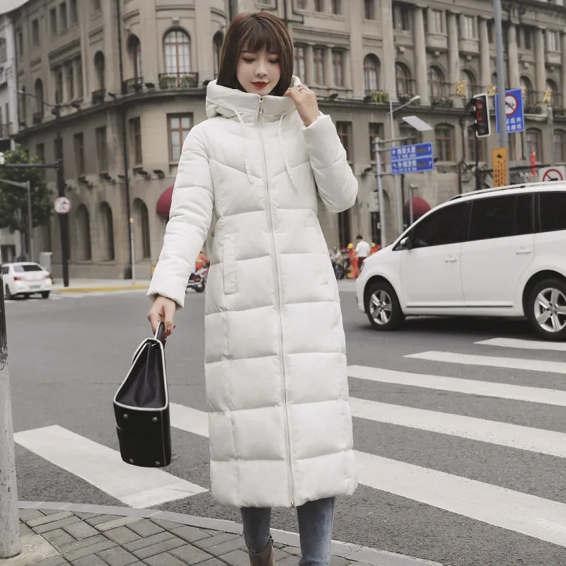 

WYWMY Winter Women Jacket X-Long Parkas Hooded Cotton Padded Female Coat High Quality Warm Outwear Parka Jacket Women Winter