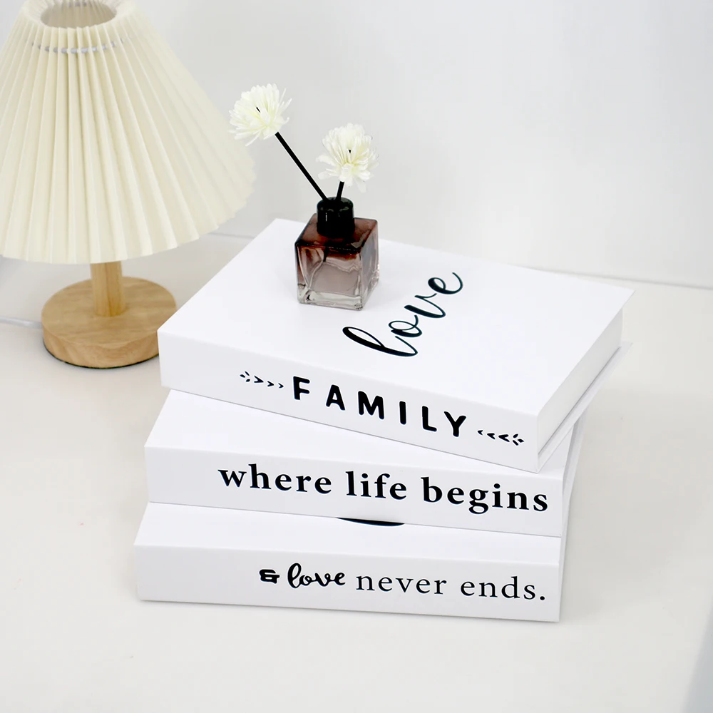 3pcs/Set Modern Fake Books Decoration White Color Simulation Book Home Decor Club Hotel Model Living Room Props Books Decor 5