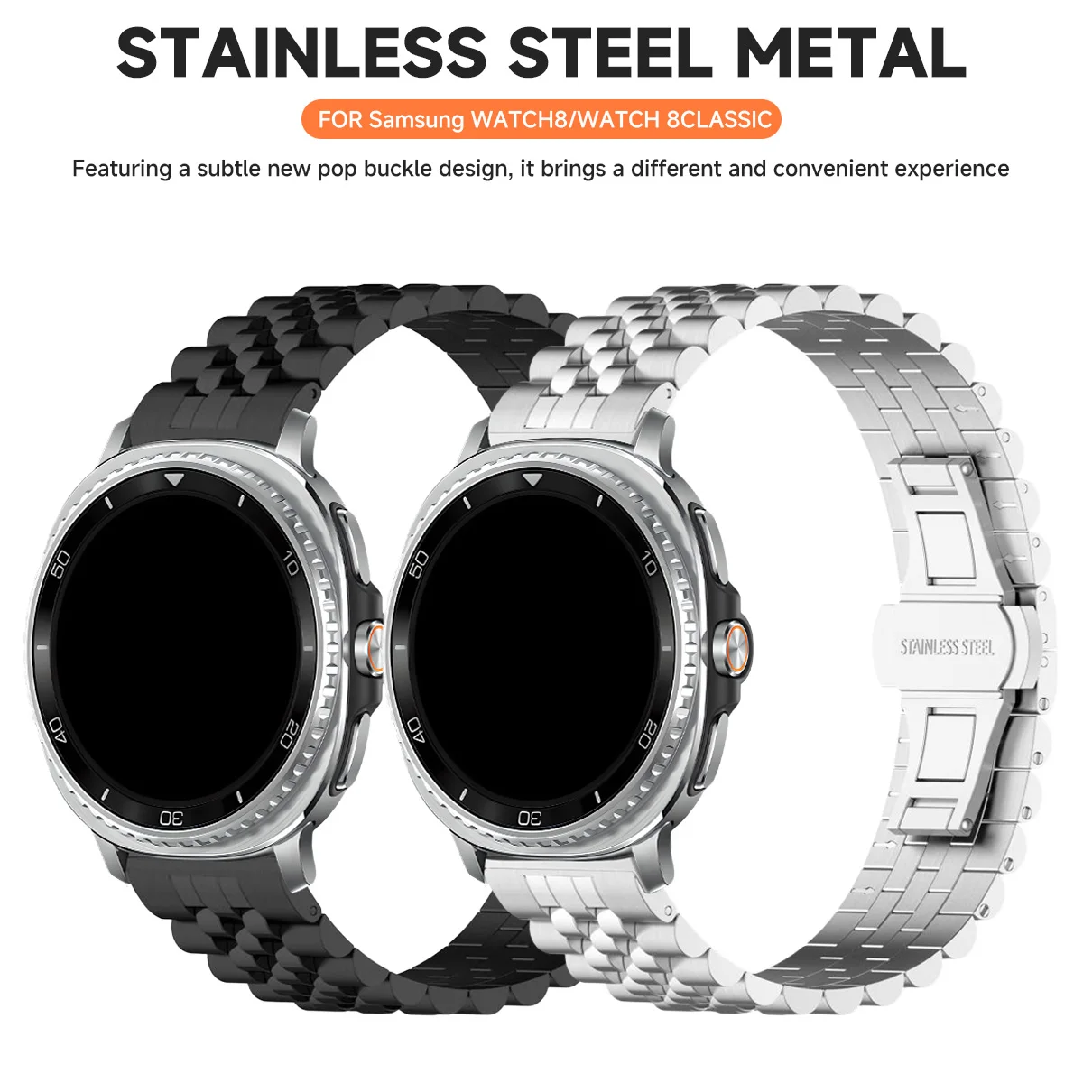 Premium Stainless Steel Metal Strap Bracelet