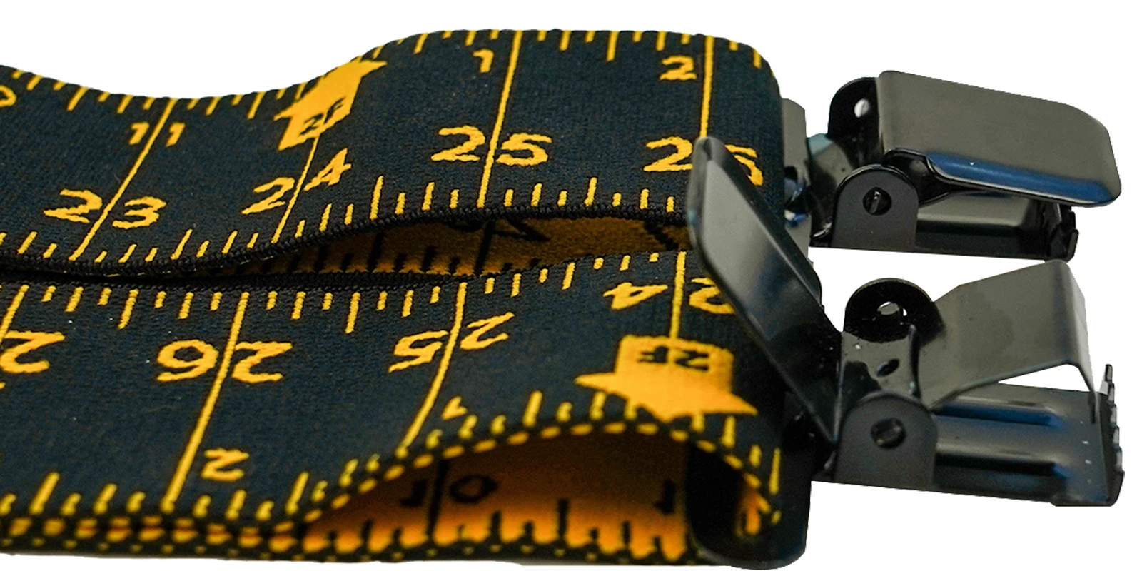 Men Suspender Tape Measure Pattern Fully Strength Elastic Heavy Duty Clip Ruler