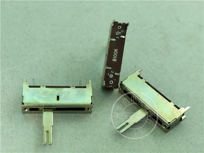 

35MM slide-plug single-link potentiometer B100k handle length 20A high shell