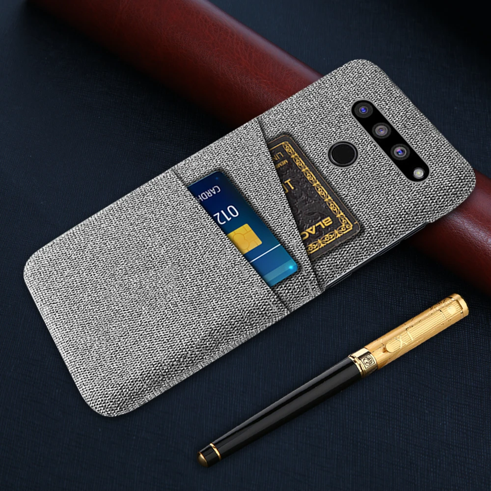 

LG V50 ThinQ Cloth Cases For LG V50 ThinQ Case Dual Card Fabric Cloth Luxury Cover For LG V50 V 50 LGV50 ThinQ 5G 6.4" Funda