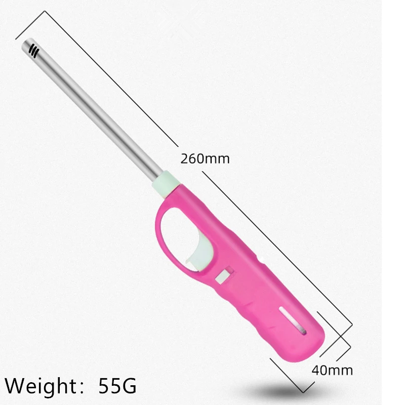 Kitchen Candle Lighter Metal ABS Butane Gas Stove Fireplace Pilot Lighters Refillable Multi-purpose Outdoor BBQ Tool