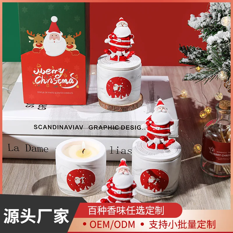 

Christmas aromatherapy candle gift box with hand gift wedding fragrance hand gift candles home decoration scented candles jar