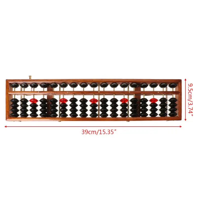 

17 Digits Wooden Soroban Standard Abacus Chinese Calculator Counting Math Learni