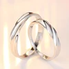 Daifuni 100% S925 Sterling Silver Shiny Couple Simple Ring For Women Men Wedding Jewelry Finger Fine Jewelry Fashion Gifts New 4