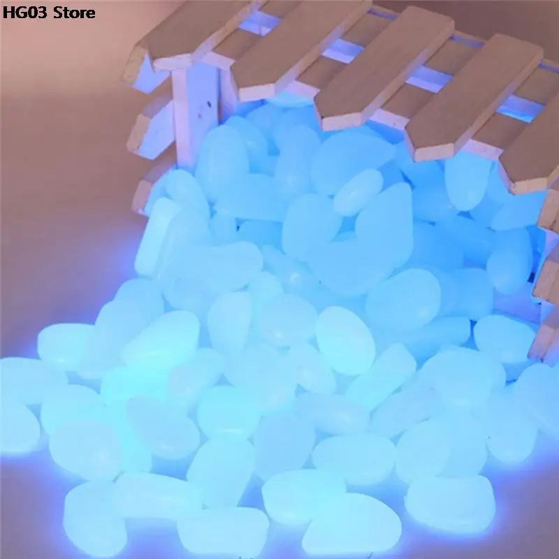Luminous Pebbles Rocks Garden Ornaments Stone Glow In The Dark Garden For Walkways Fish Tank Decorations 10pcs/lot glow stones artificial stones decorative stones