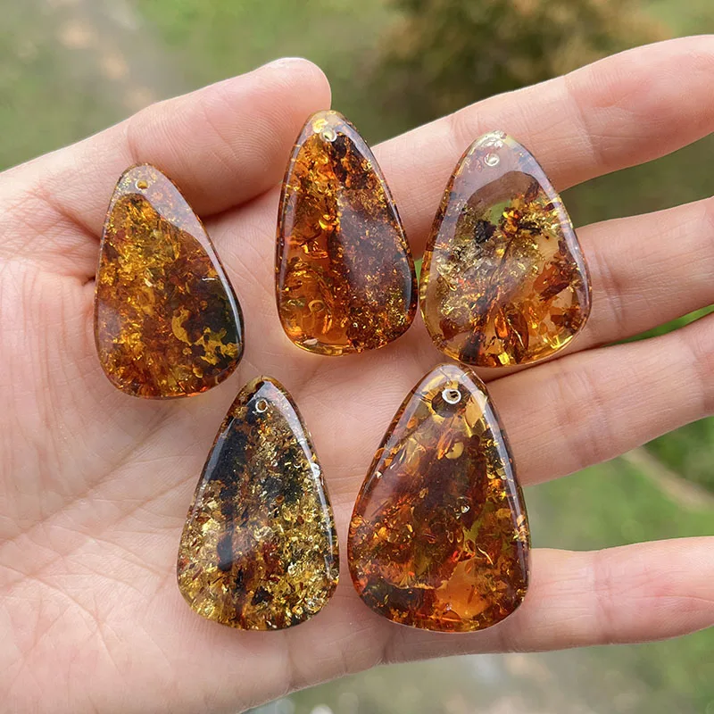 Âmbar pingente para colar, pedra preciosa real única gota, jóias DIY, 100% natural, qualidade superior, atacado, novo, original, 2024