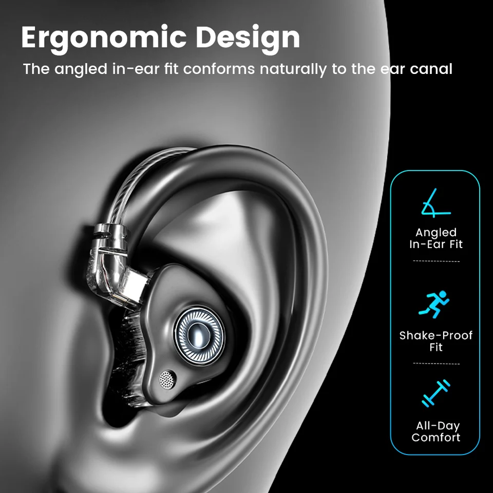 Toocki TE26 Graphene Dynamic Driver HiFi Wired Earphone HD Voice
