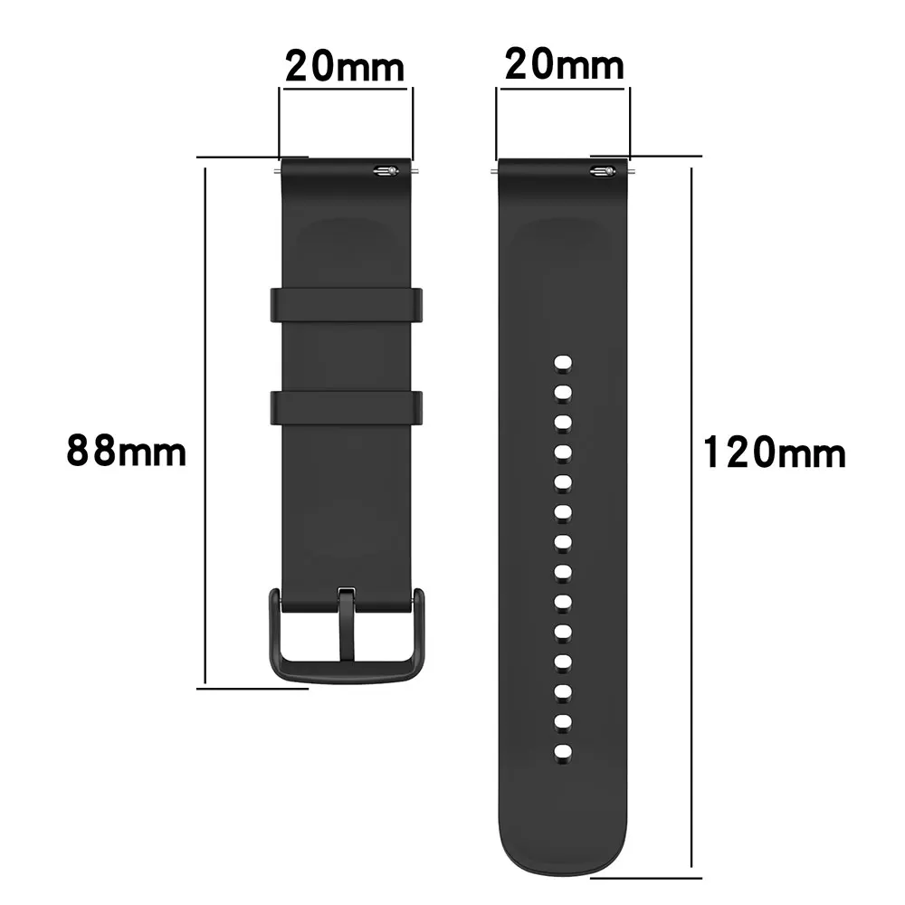 Versatile 20mm Silicone Smart Watch Strap Bracelet