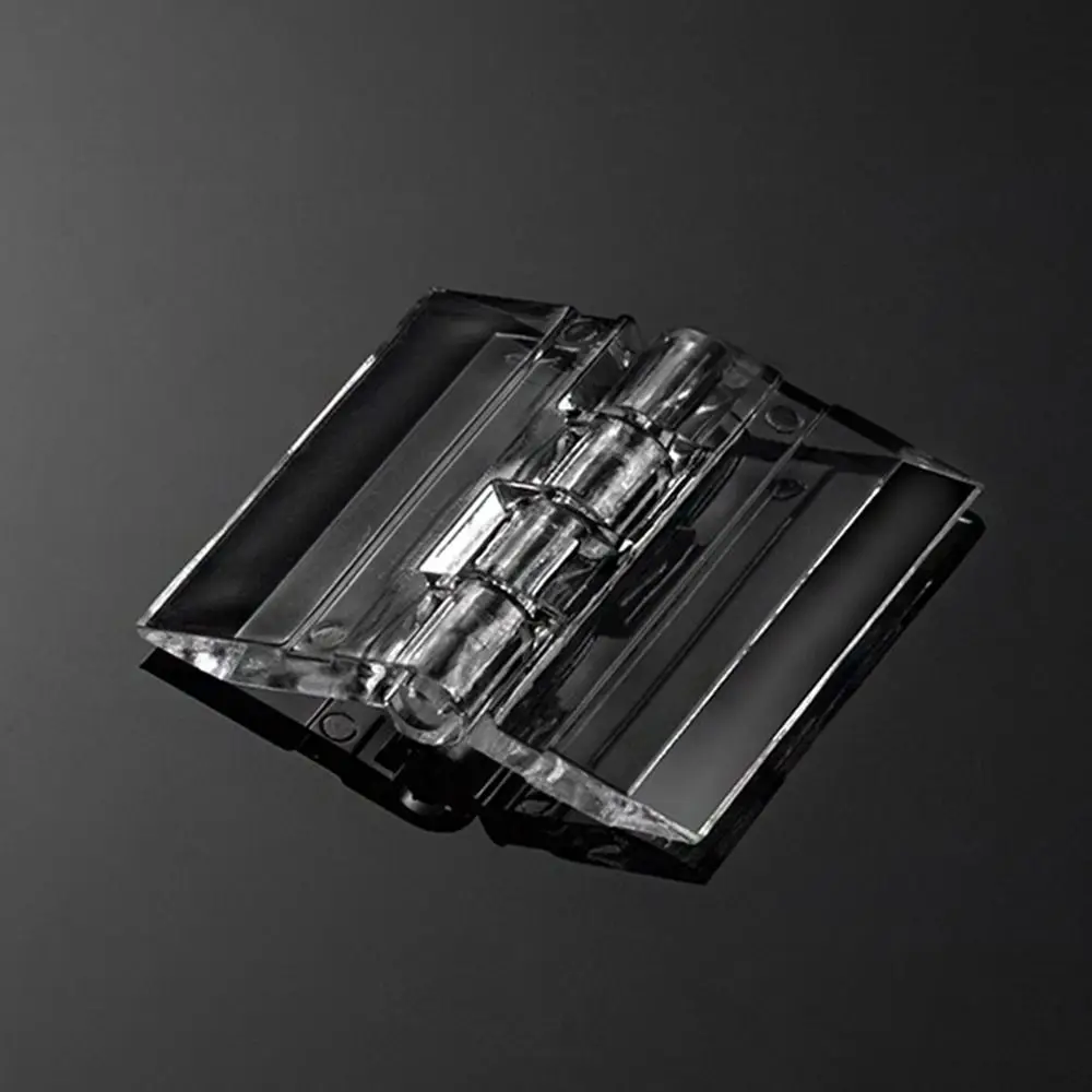 2Pcs Transparent Plastic Folding Hinge Foldable Clear Acrylic Door Hinges 270 Degree Cabinet Door Furniture Hardware
