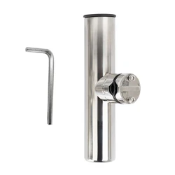 Deluxe Marine Stainless Steel Fishing Rod Holder - Clamp - On Rail Mount Bracket (19 - 25mm)