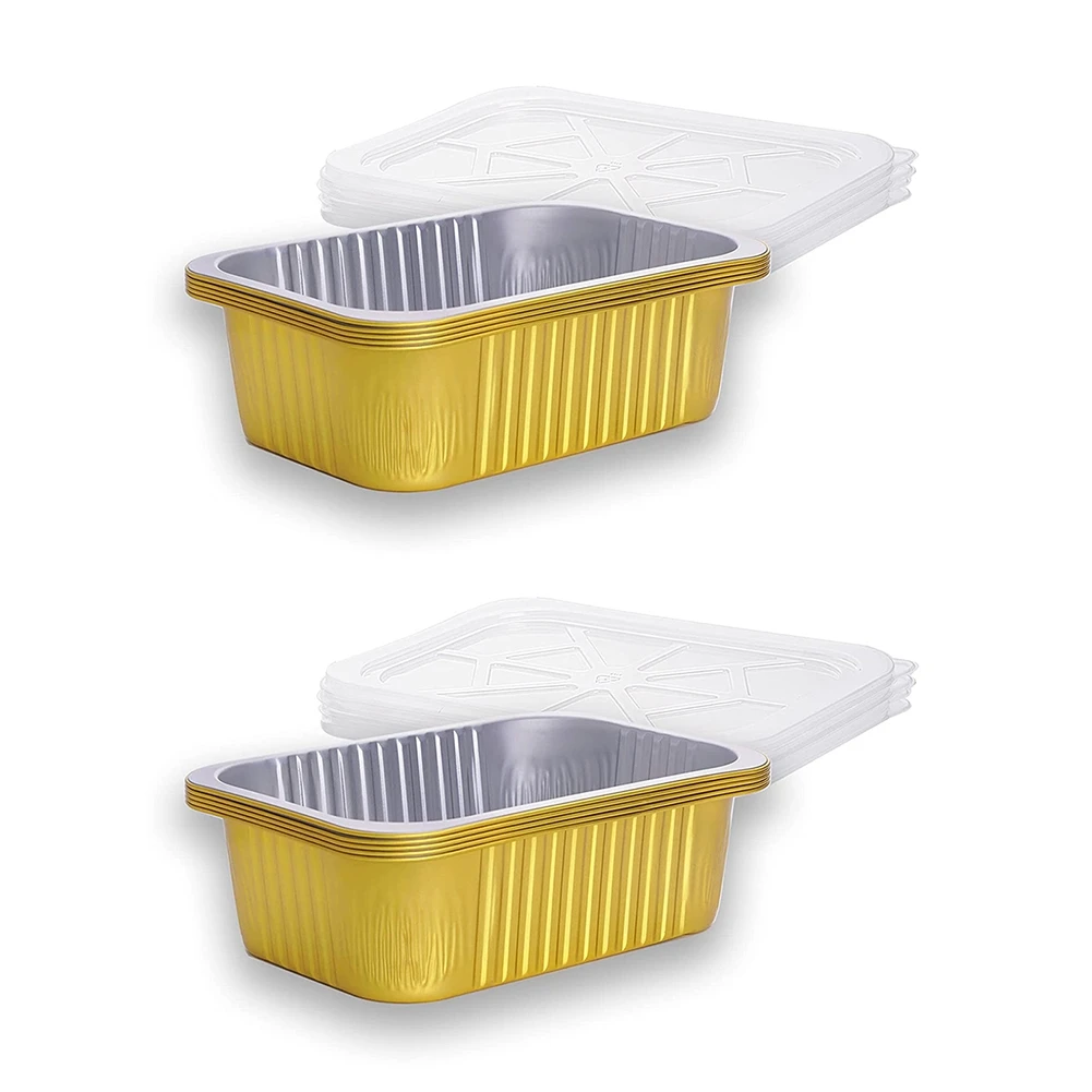 Gold Thicker Aluminum Foil Pans, Disposable Aluminum Foil Tray With Lid
