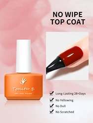 Premium 7ml Shiny No - Wipe Nail Gel Top & Base Coat for Professional Nail Art (Top coat)