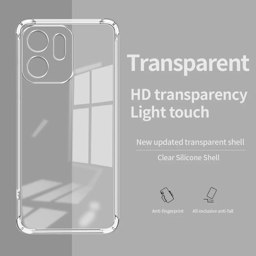 Silicone Soft Transparent Shockproof Phone Case with Airbag Protection