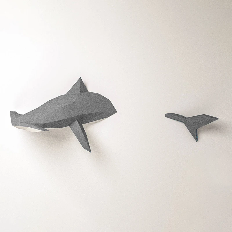 132cm Swimming Shark Paper Model 3D DIY Home Wall Decoration Handmade Hanging Art Papercraft Room Ornament Origami Puzzles Gifts