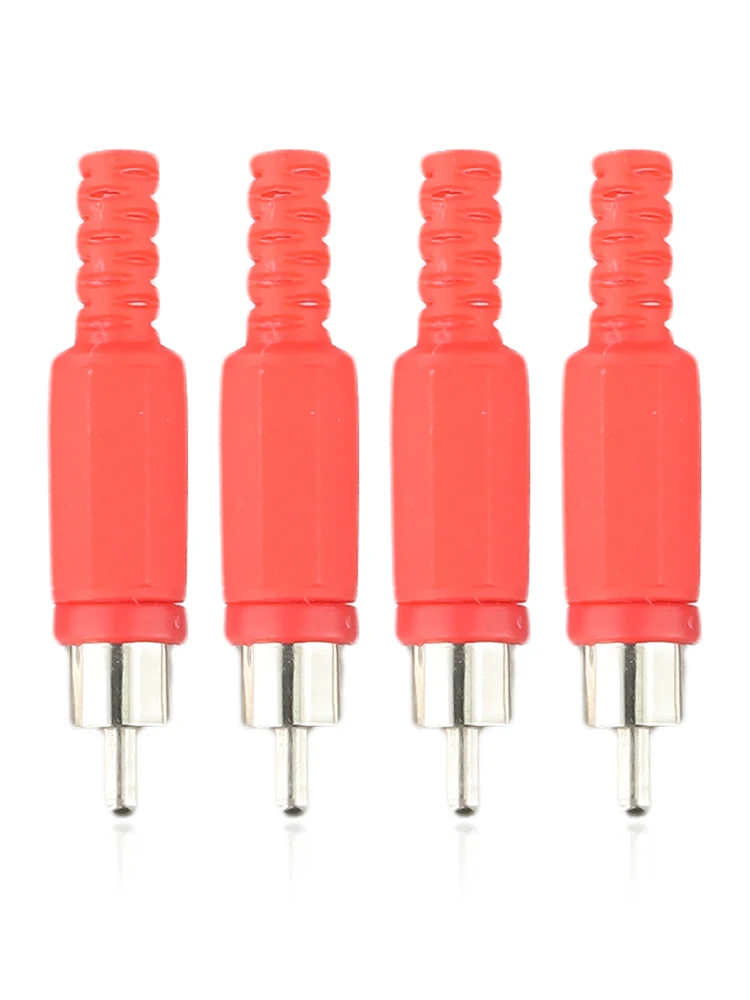 4Pcs RCA-Male Plug High-Performance Welding RCA Male Connector Kit 4PCS Included For Professional Audio & Video Needs Tools