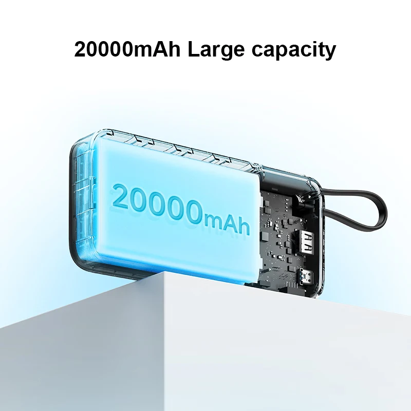 CUKTECH Built In Cable Power Bank 20000mAh 55W Max USB C 2-Way Fast Charging For Macbook Pro iPhone 15 Xiaomi 5
