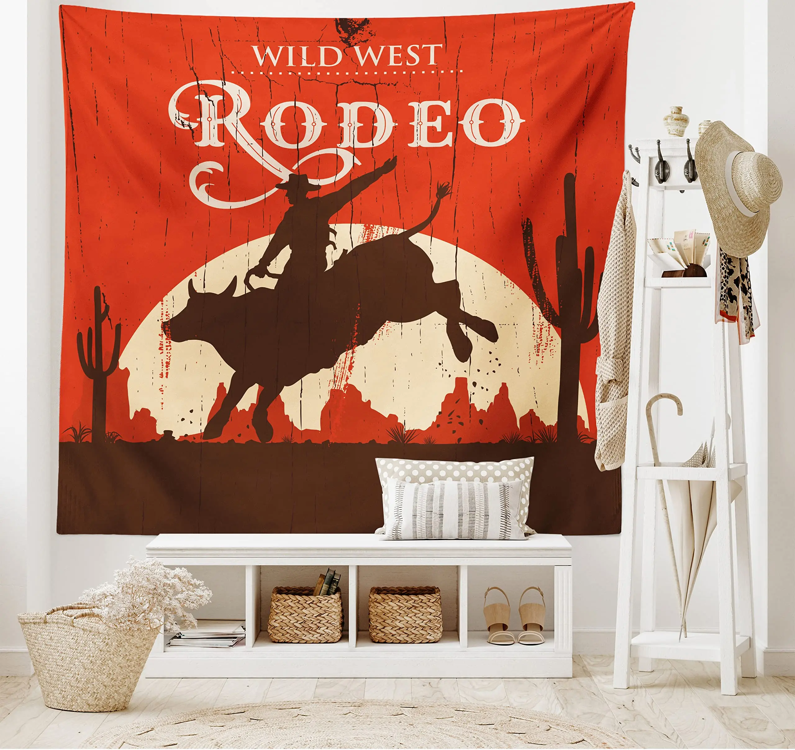 

Western Cowboys Tapestry Wall Hanging Ranch Wild West Desert Landscape Tapestry Wall Decor for Bedroom Home Living Room Dorm