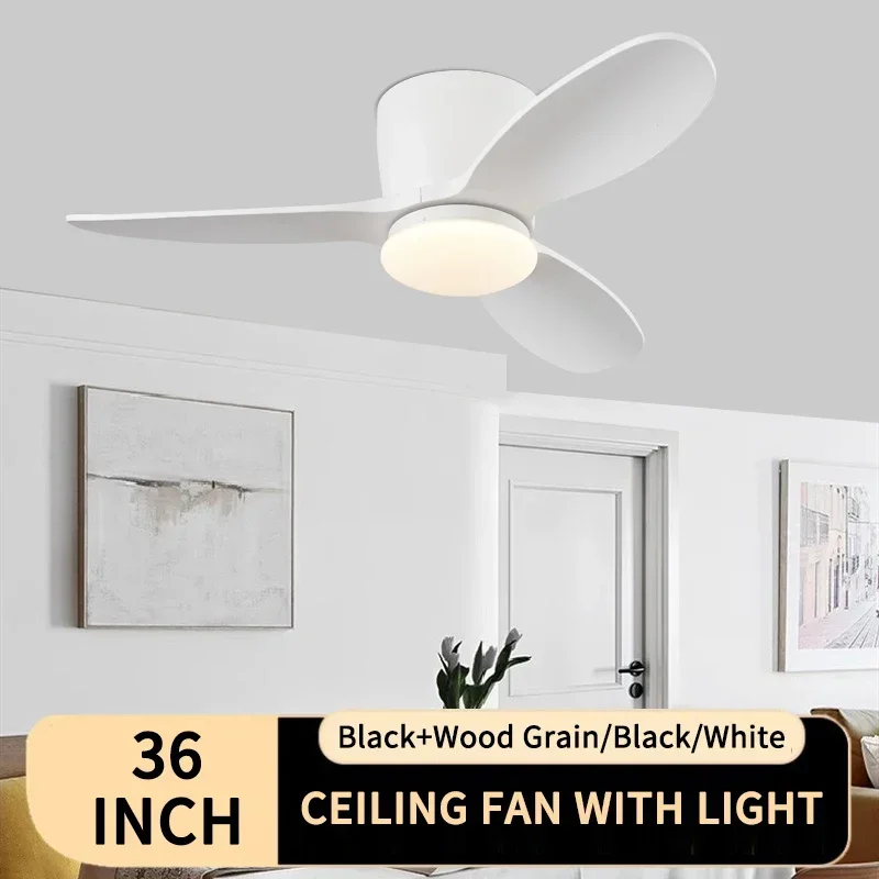 36 Inch Modern Low Floor Ceiling Fan Light Remote Control Living Room Bedroom Dining Room Ceiling Fan Pendant Light ceiling fan,led ceiling fan lights,led fan light