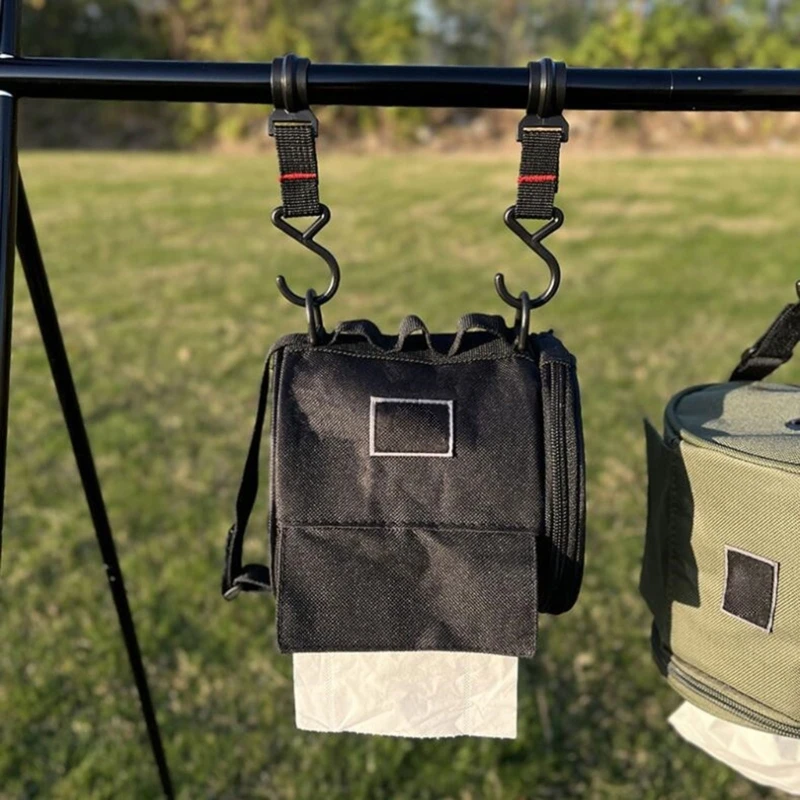 

Outdoor Camping Toilet Paper Holder Roll Paper Storage Bag Portable Travel Napkin Storage Bag Camping Paper Box
