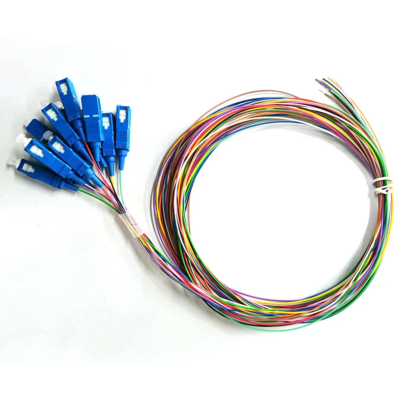 SC/UPC 12Core Bundle Pigtail 1m 1.5m Optic Cable Jumper Optical Patch Cord Fiber Jumper Durable Cable Simplex Single Mode 0.9mm