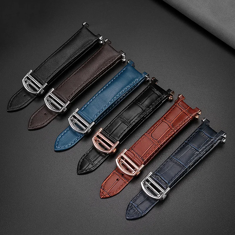 Cinturino In Vera Pelle Per Cartier Pasha Wgpa0019/0026 W2Pa0014 Cinturino Dentellato Serie Cinturino Nero Blu Cinturino Cinturino