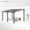 10x14 FT Gazebo, Hard Top Lean To Gazebo Pergola, Wall Mounted Awnings for Patio, Deck, Lawn and Backyard,Outdoor Gazebos 2
