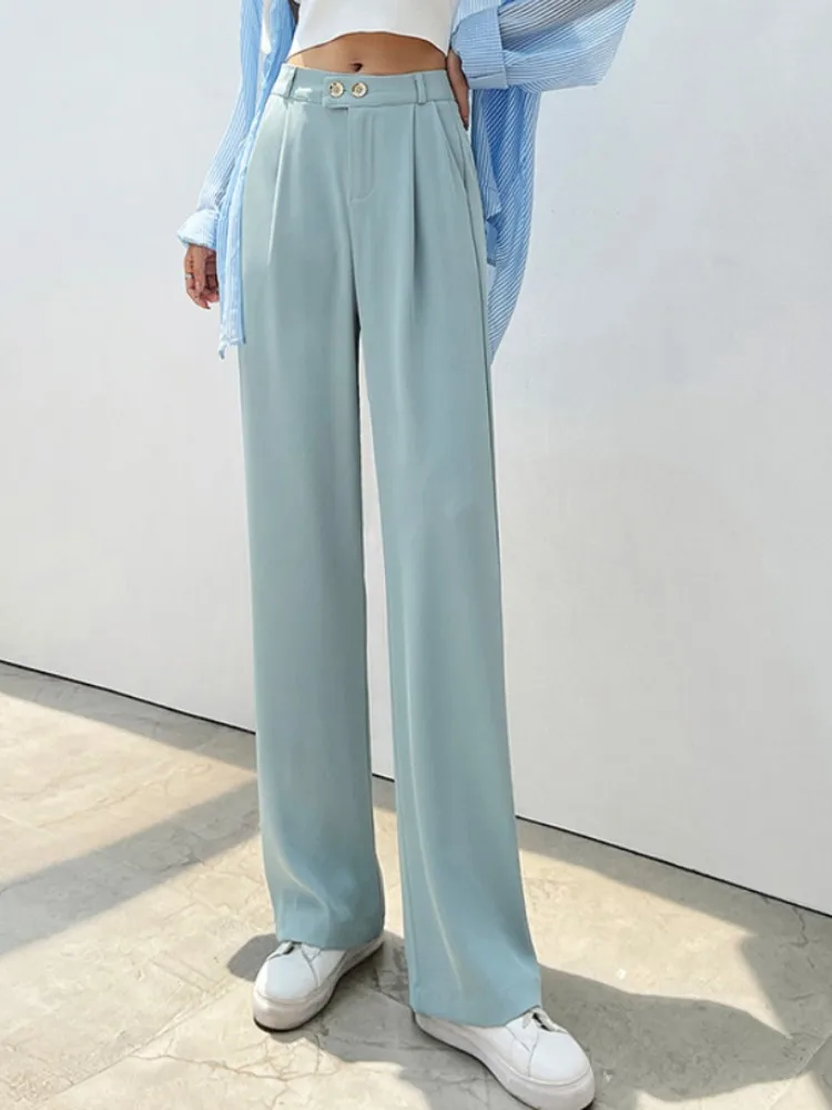 

Spring Summer 2023 New Internet Celebrity Burst Fashion Matching Professional Vertical Suit Pants Straight Casual Women Trouser