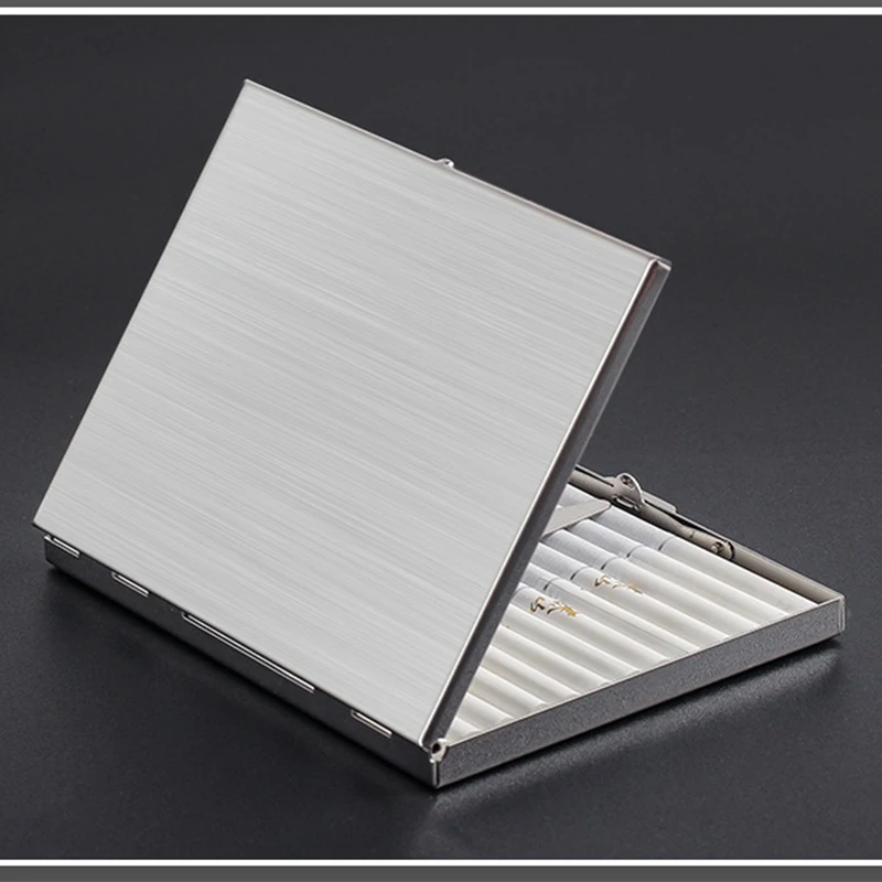 Ultra-Slim Stainless Steel Cigarette Case with Clip & Moisture Protection