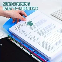 5-Pack Colorful A4 File Folders | 11-Ring Binder Pockets | Durable PP Organizer | For School, Office & Home | Secure Push-Button 3