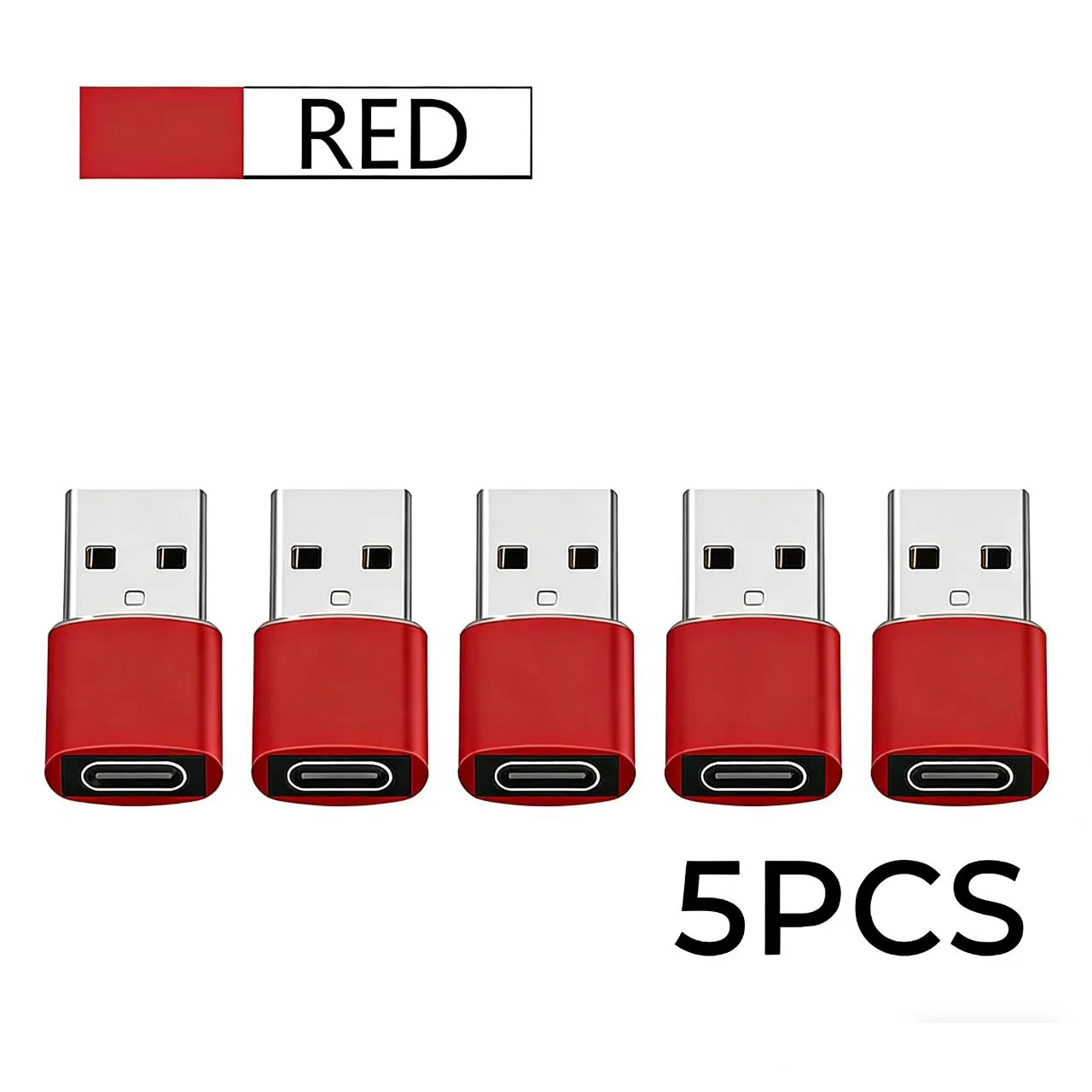 5-Pack Durable Metallic OTG USB to USB C Adapters - Universal Use