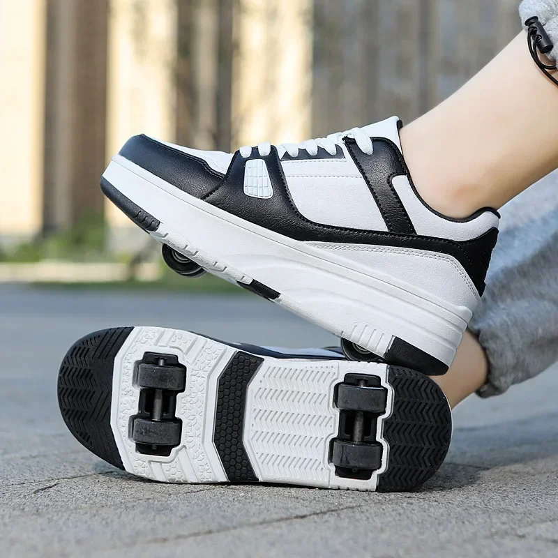 Kids Shoes Red Sneakers Shadow Sneakers Fashion Roller Skate Shoes Kids Children Casual Sports Toy Gift Games Boys 4 Wheels Sneakers Girls Boots Ultra Light Rollerskate