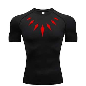 Camicia a compressione da uomo Stampa anime Palestra Sport Magliette da palestra ad asciugatura rapida Fitness Canotte atletiche Elasticità Top Tee Estate maschile