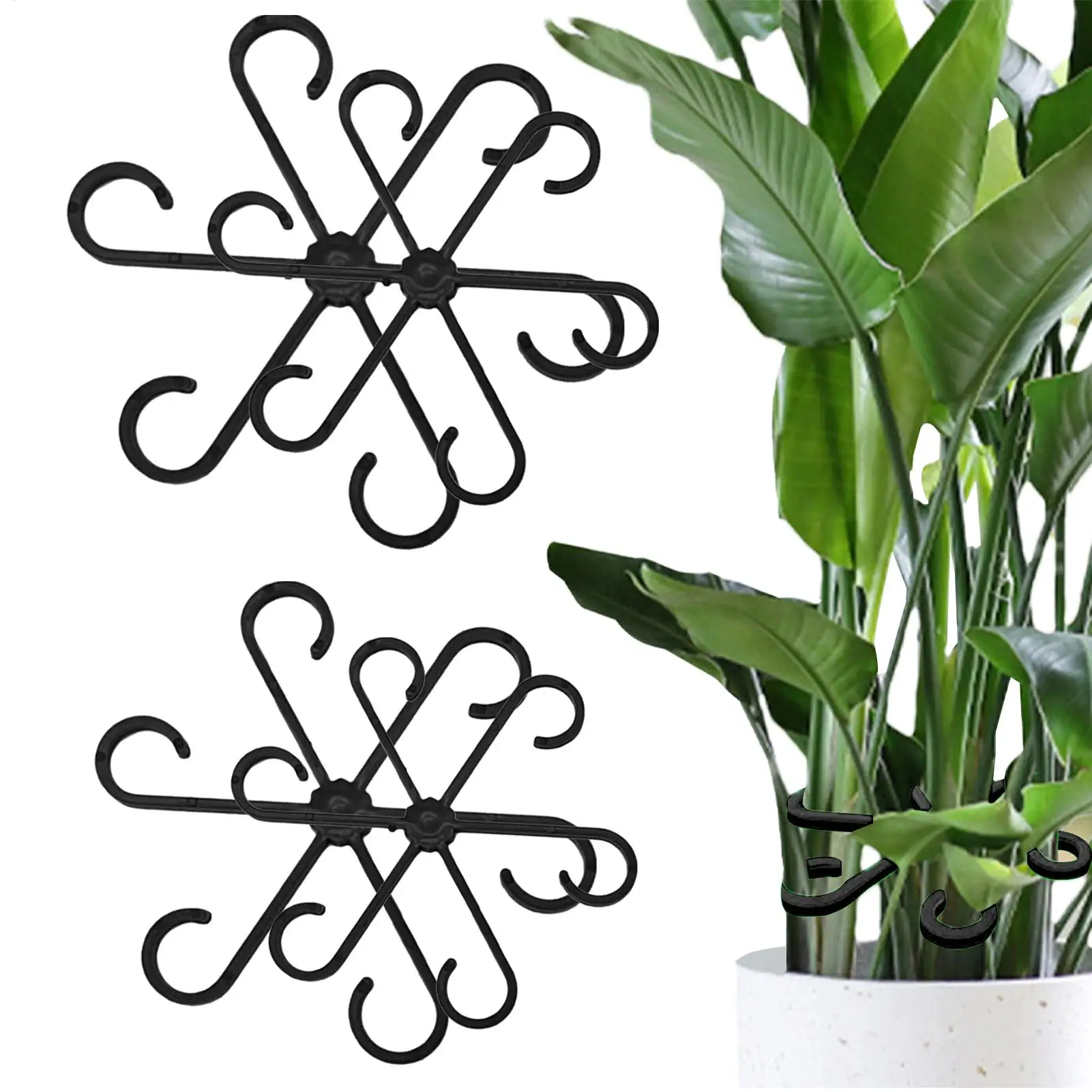 4pcs Flower Plant Stem Support Climbing Plant Stem Holder Hooks Fixing Clips Vine Support Clips Indoor Plant Holder Rack Hoops