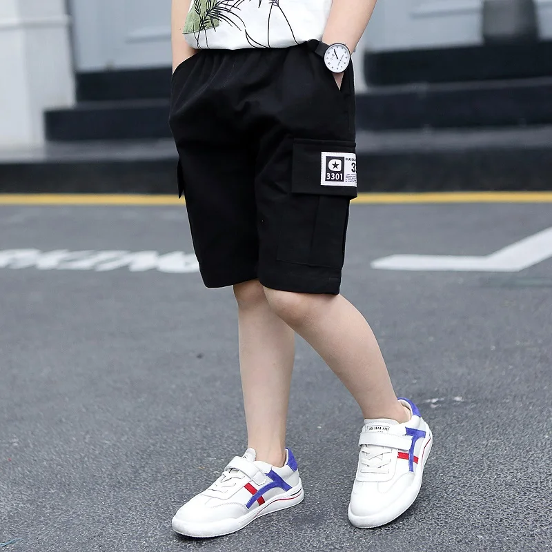 New Big Boys Shorts for Summer Camouflage Loose Pants Teenage Trouser Shorts Cotton Black Pants Fashion Kids Clothes 2-16 Years