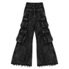 High Waisted Baggy Jeans for Men and Women Wide Leg Pants Punk Multi-Pocket Harajuku Washed Hip-Hop New Heavy Industry Y2K 1