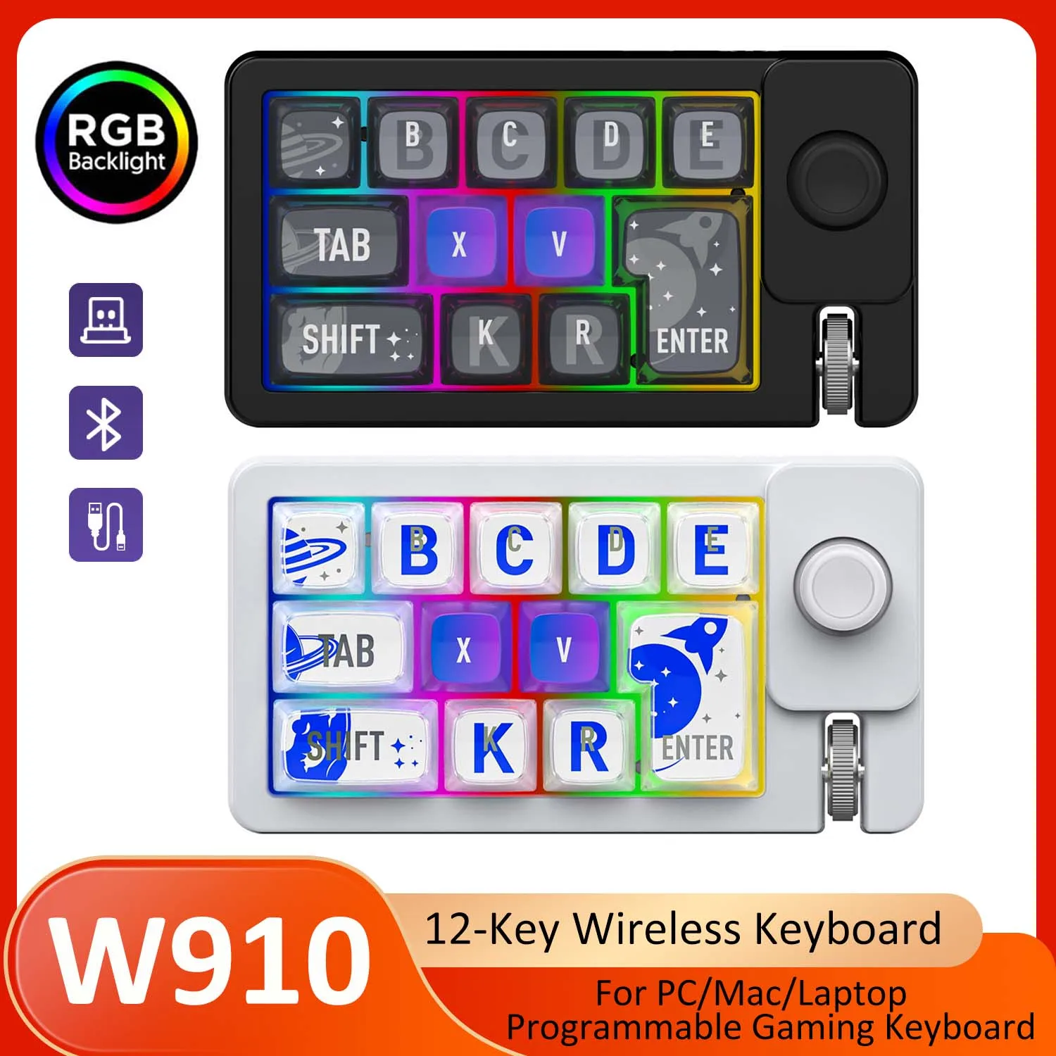 Enhanced Mini RGB Mechanical Gaming Keyboard with Hot-Swap Keypad and Multi-Connectivity