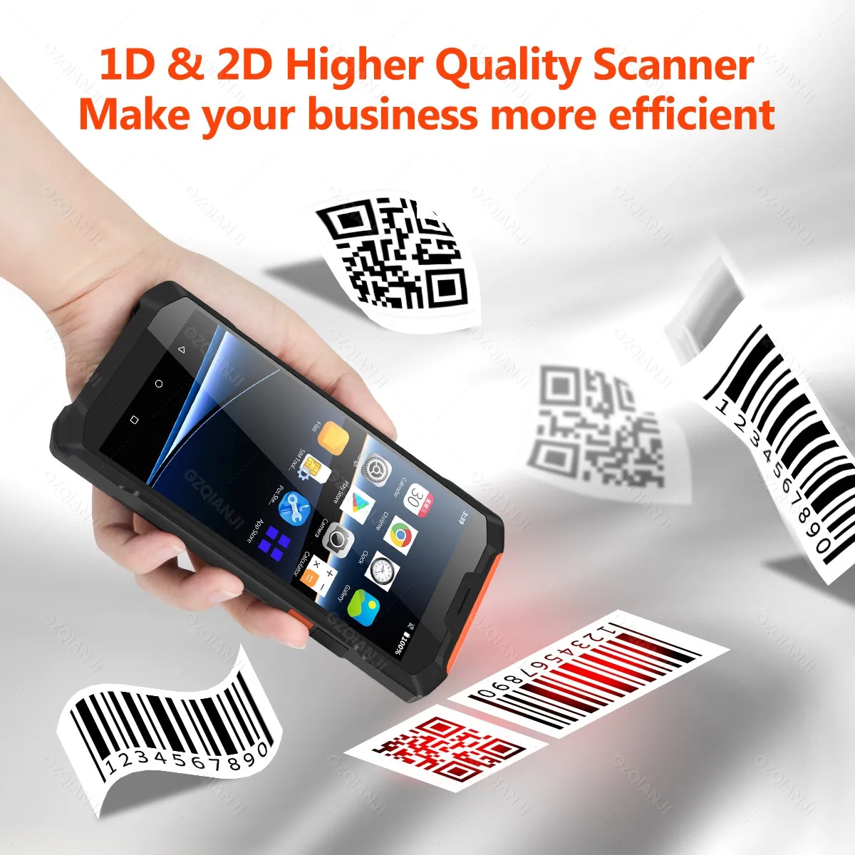 4G64G Android 11 PDA barcode scanner 5.5 inch data collector wireless mobile 4G terminal device with 2D QR barcode scanner reader NFC Wifi