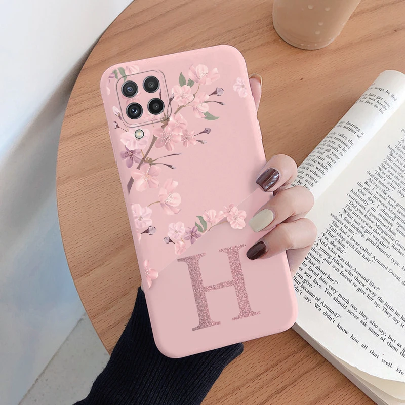 Elegant Letter Flower Shockproof Phone Case - Black Silicone Bumper with Soft TPU Back Cover