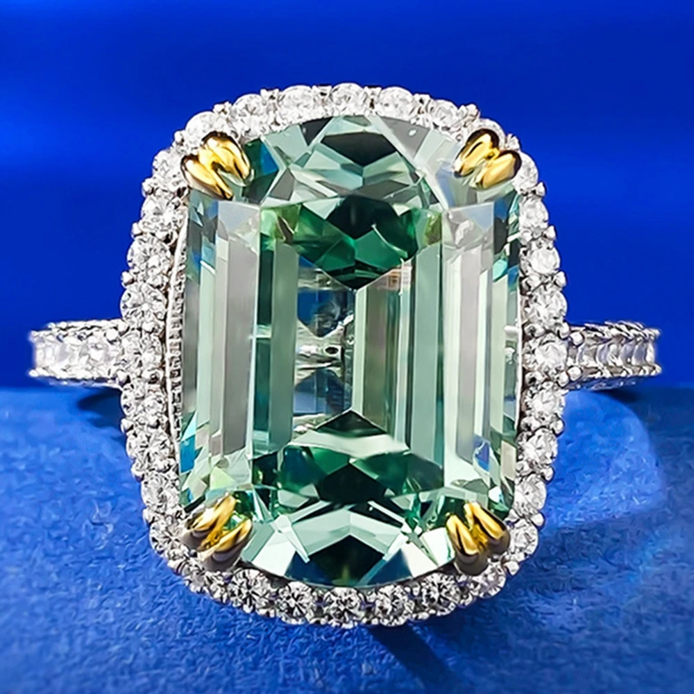 エメラルドカットラインストーンリング Wong Lain-女性のためのエメラルドカットトルマリン