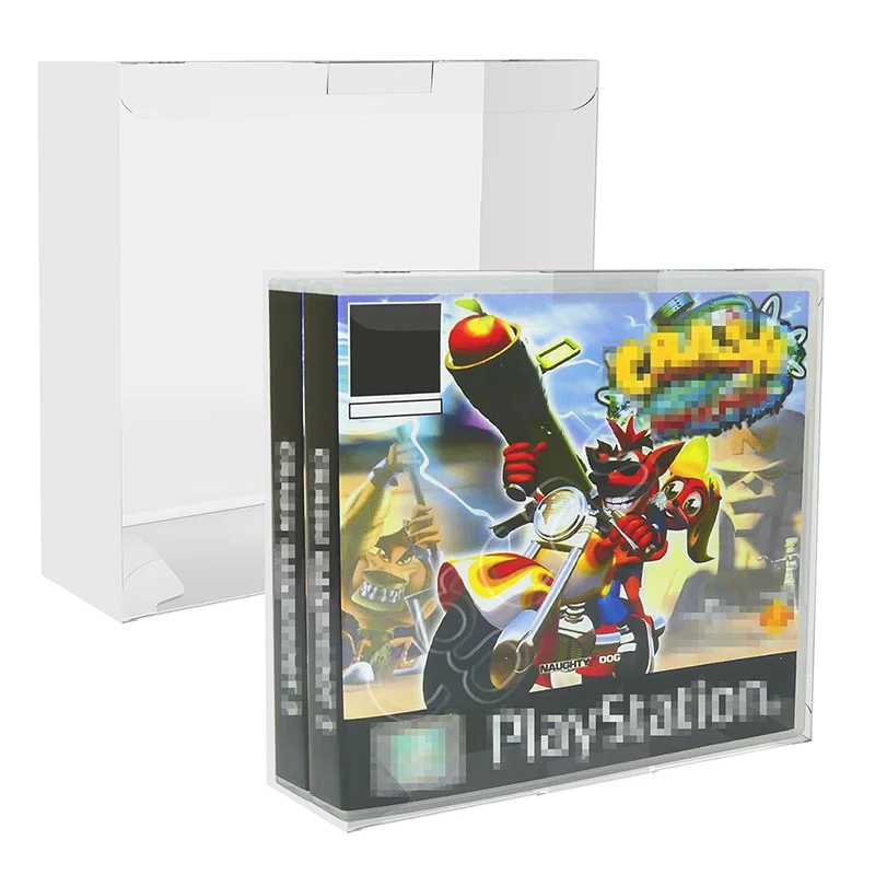 Limpar Pet Plastic Armazenamento Display Box Protetores para Double Playstation Ps1 cd Video Games