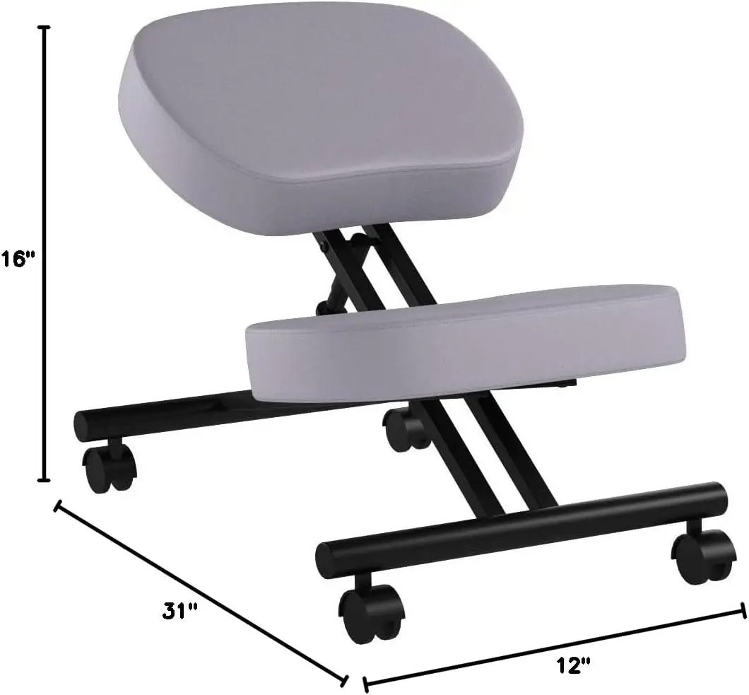 Dragonn By Vivo Ergonomic Kneeling Chair, Adjustable Stool For Home And Office - Improve Your Posture With An Angled Seat - 2